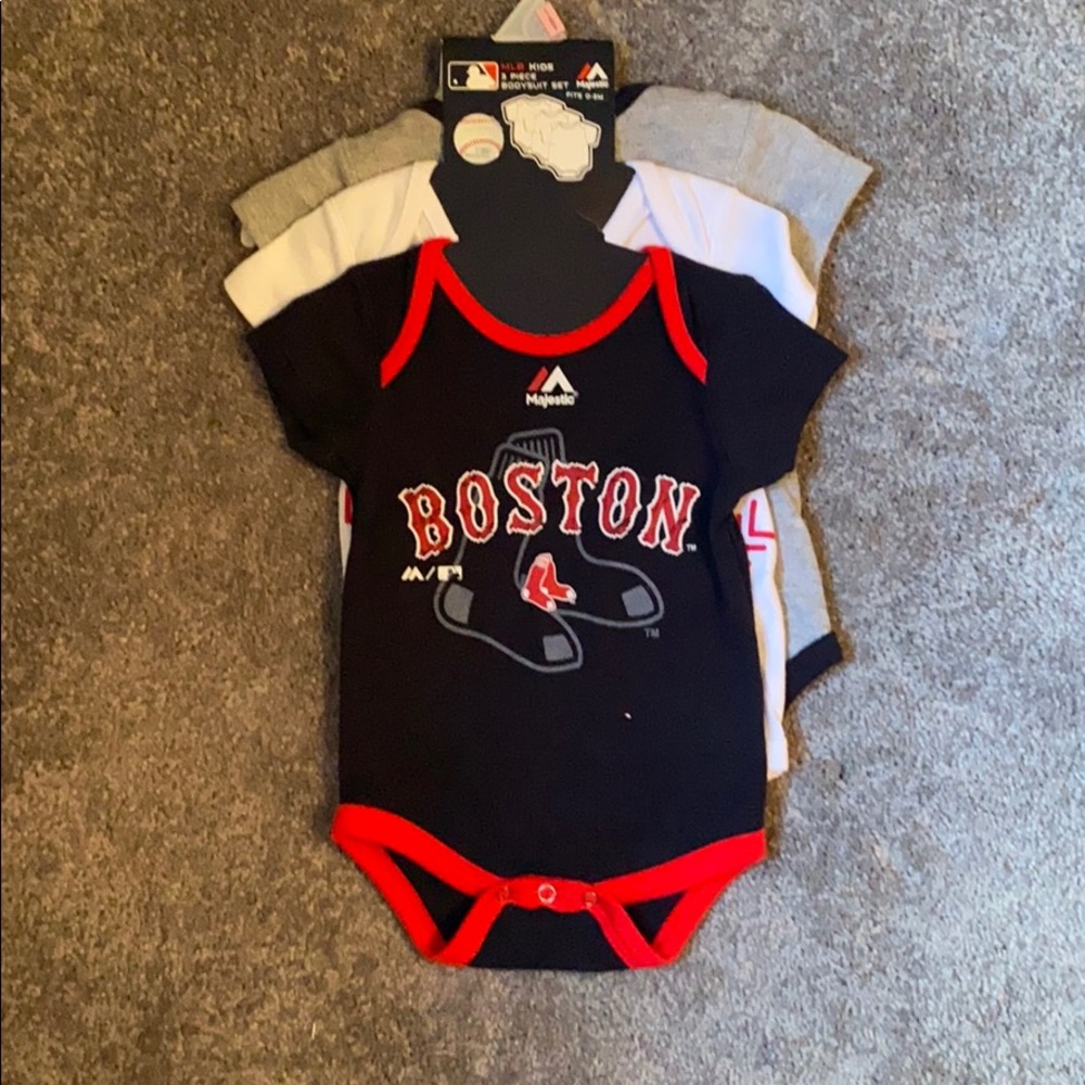 0/3 months Red Sox onesies